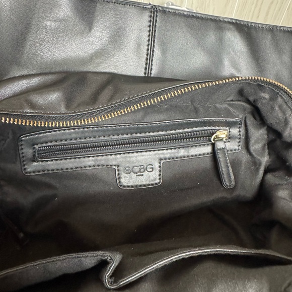 BCBG Paris Black Studded Faux Leather Women's Shoulder Bag - Picture 3 of 10